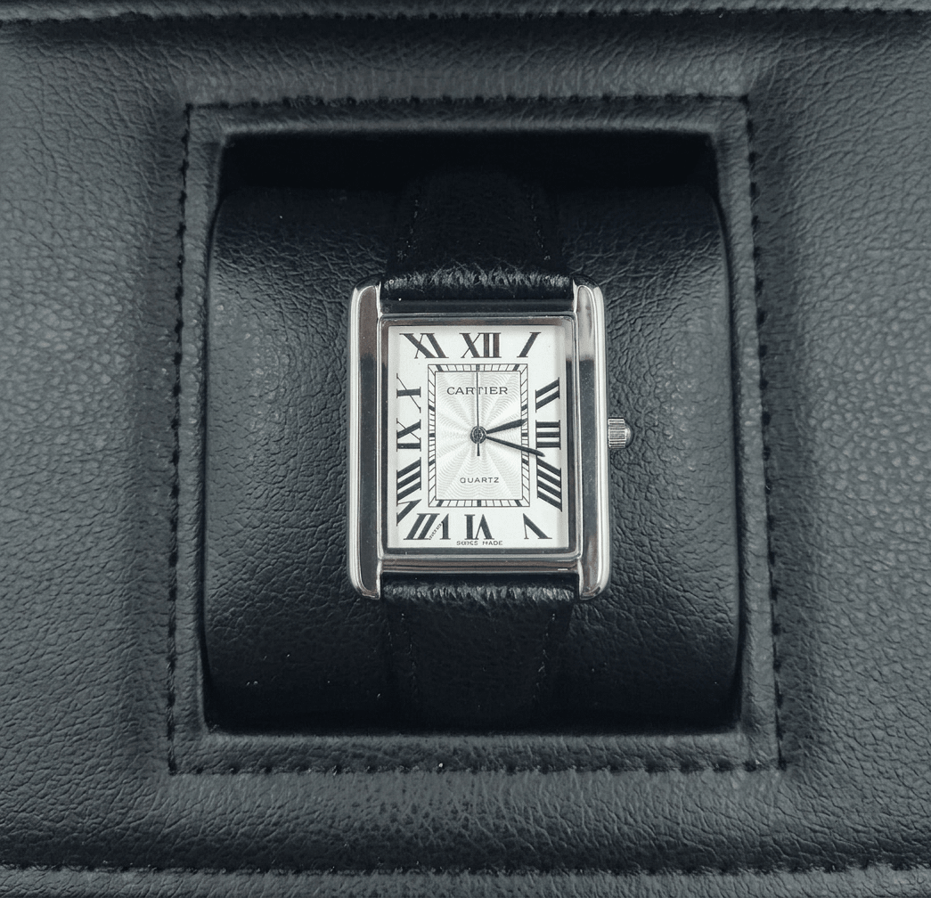 Car - tier Tank leather strap - luxury men watch | Hero Lifestyle